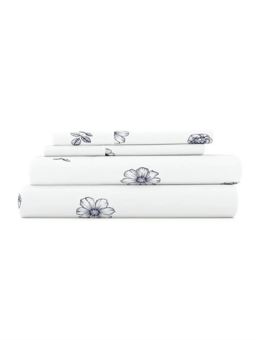 Home Collections Premium Ultra Soft Indigo Flowers Cal King  Sheet Set